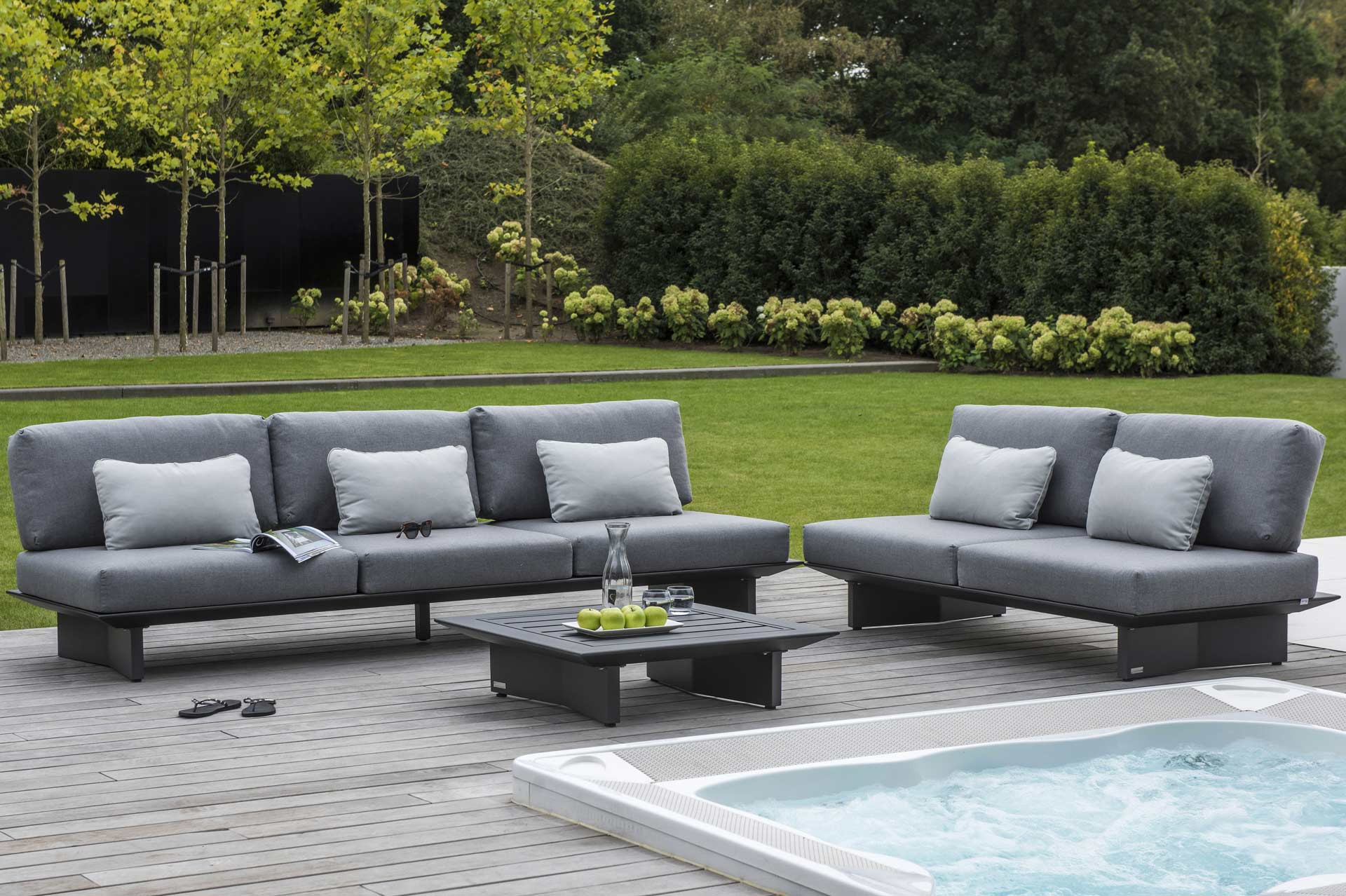 Base seater aluminium charcoal