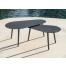 Amazone Side Table Set Alu Charcoal Mat 98X56/78X44