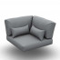 Arbon Cushion Seat + Back + Deco Corner Sunbrella Grey Chine