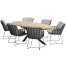 Fabrice dining set anthracite with Prado ellips table 240x115cm