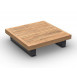 Truro Coffee Table Alu Charcoal Mat Teak Wood 90X90