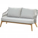 Sempre living bench 2.5 seaters Teak Silver Grey with 4 cushions