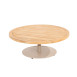 Volta natural teak coffee table central leg Latte 80 x 30 cm