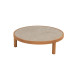 Finn coffee table natural teak ceramic sabbia panna round 85 X 25 cm